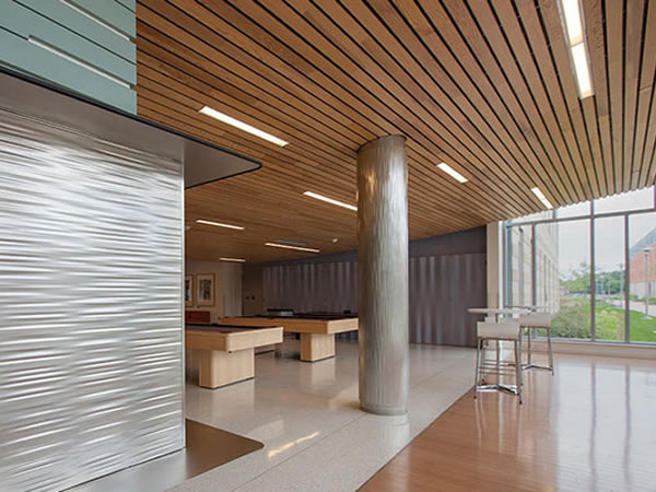 A ceiling made using WPC Panels